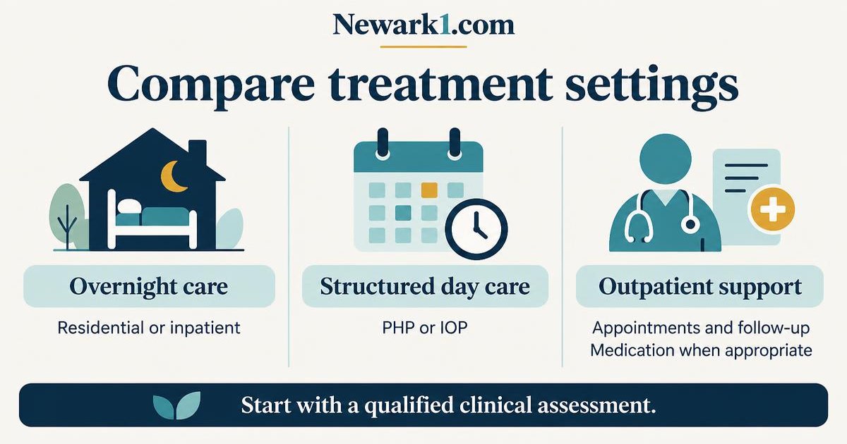 Compare treatment settings. An illustrated summary; the full text follows.
